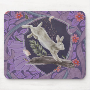 William Morris Forest Rabbit Floral Art Nouveau Mouse Pad