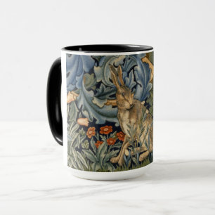 William Morris Forest Rabbit Floral Art Nouveau Mug