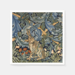 William Morris Forest Rabbit Floral Art Nouveau Napkins