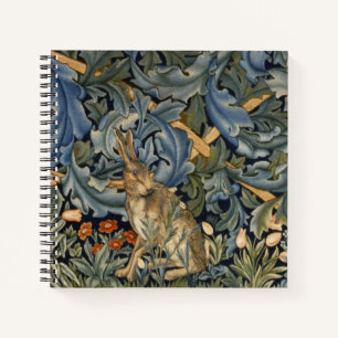 William Morris Forest Rabbit Floral Art Nouveau Notebook