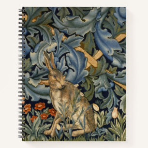 William Morris Forest Rabbit Floral Art Nouveau Notebook