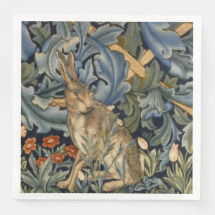 William Morris Forest Rabbit Floral Art Nouveau Paper Dinner Napkins