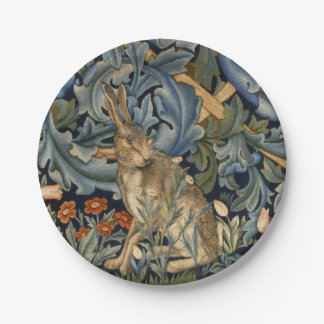William Morris Forest Rabbit Floral Art Nouveau Paper Plates