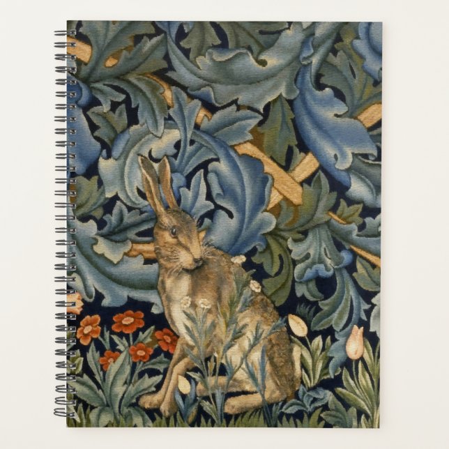 William Morris Forest Rabbit Floral Art Nouveau Planner (Front)