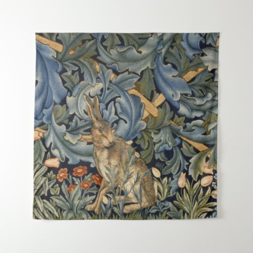 William Morris Forest Rabbit Floral Art Nouveau Tapestry