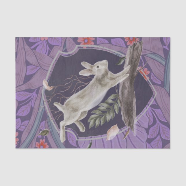 William Morris Forest Rabbit Floral Art Nouveau Tissue Paper (Front)