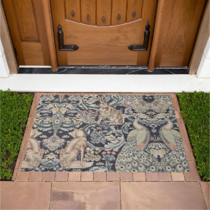 William Morris Forest Rabbit, Peacock and Fox  Doormat