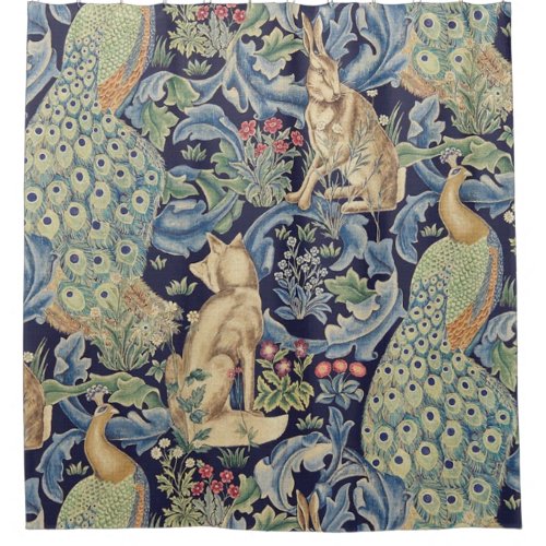 William Morris Forest Rabbit Shower Curtain