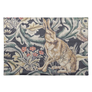 William Morris Forest Rabbit Vintage Cloth Placemat