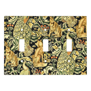 William Morris Forest Tapestry Fox Hare Peacock Light Switch Cover