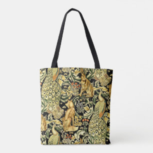 William Morris Forest Tapestry Fox Hare Peacock Tote Bag
