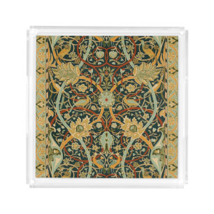 William Morris Forest Tapestry Pattern: Vintage Acrylic Tray