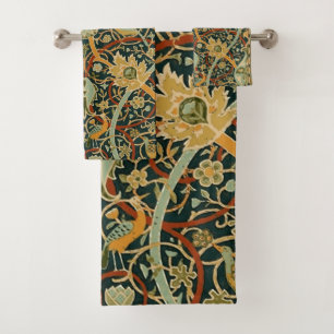 William Morris Forest Tapestry Pattern: Vintage Bath Towel Set