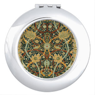 William Morris Forest Tapestry Pattern: Vintage Compact Mirror