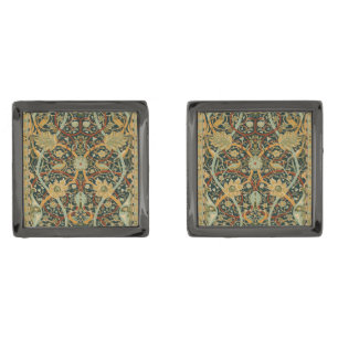 William Morris Forest Tapestry Pattern: Vintage Cufflinks
