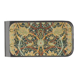 William Morris Forest Tapestry Pattern: Vintage Gunmetal Finish Money Clip