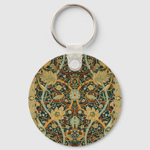 William Morris Forest Tapestry Pattern: Vintage Keychain