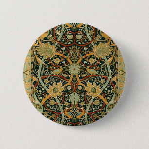 William Morris Forest Tapestry Pattern: Vintage Pinback Button