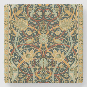 William Morris Forest Tapestry Pattern: Vintage Stone Coaster