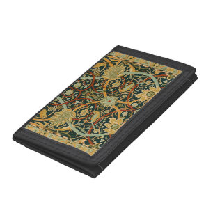 William Morris Forest Tapestry Pattern: Vintage Trifold Wallet