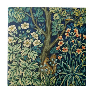 William Morris Forest Wildlife Floral Ceramic Tile