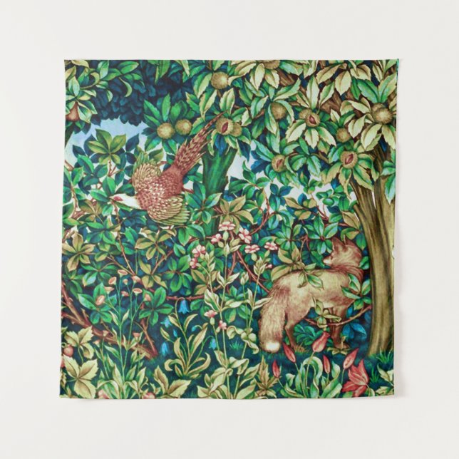 William Morris Fox and Pheasant Tapestry Print (Front)