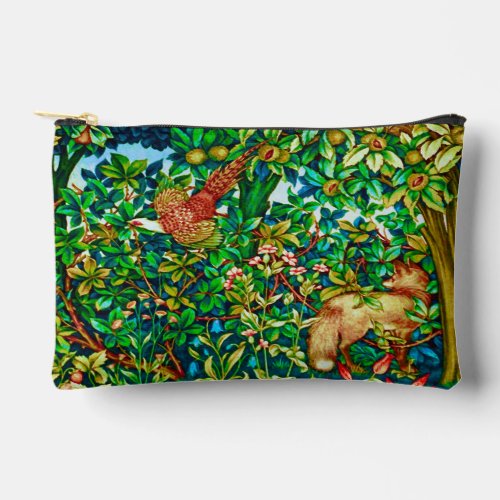 William Morris Fox and Pheasant Tapestry Print  Accessory Pouch