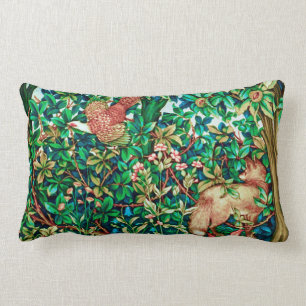 William Morris Fox and Pheasant Tapestry Print Lumbar Pillow