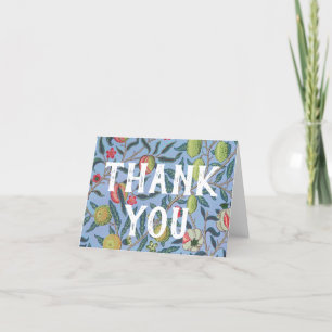 William Morris fruit or Pomegranate botanical Letterpress Thank You Card
