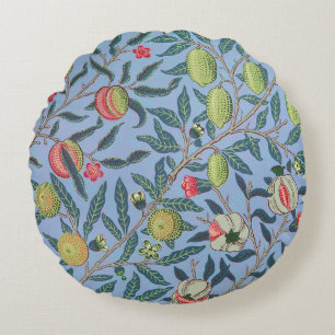 William Morris fruit or Pomegranate botanical Round Pillow