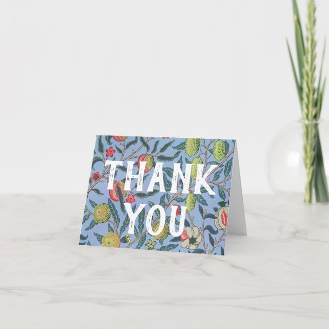 William Morris fruit or Pomegranate botanical Thank You Card (Front)