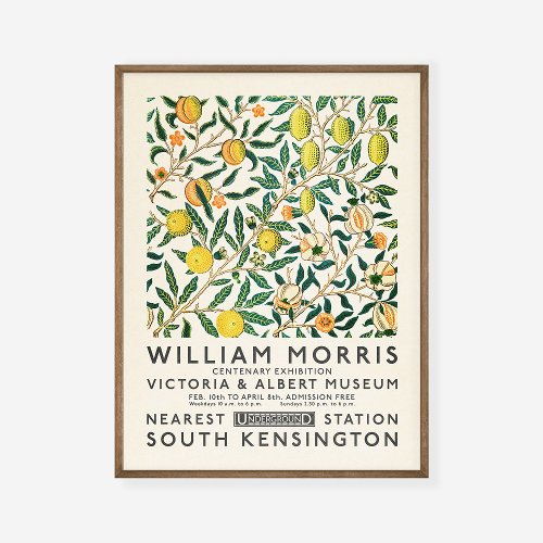 William Morris Fruit or Pomegranate Lemons Tree Poster