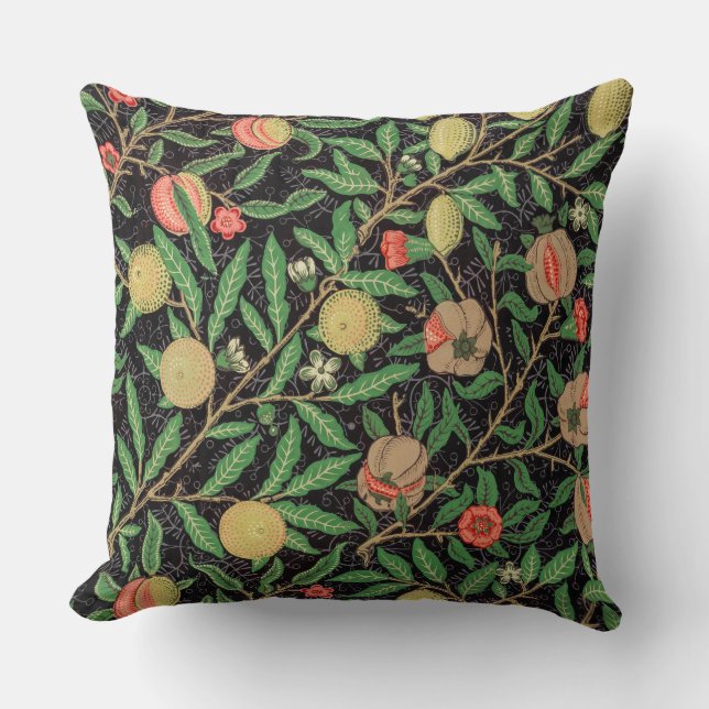 William Morris Fruit Pattern Throw Pillow (Front)