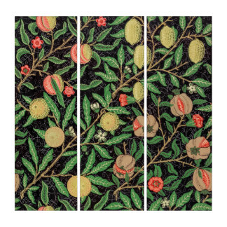 William Morris Fruit pattern Vintage Triptych