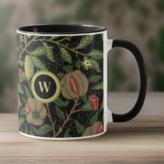William Morris Fruit Pattern with Monogram Initial
