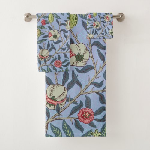 William Morris Fruit Pomegranate Blue Ornament Bath Towel Set