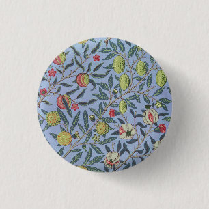 William Morris Fruit Pomegranate Blue Ornament Button