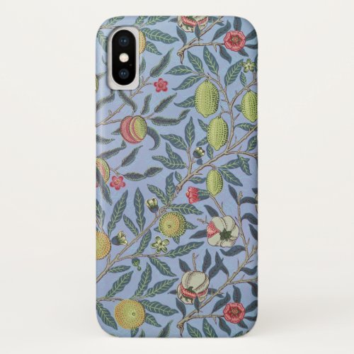 William Morris Fruit Pomegranate Blue Ornament iPhone X Case