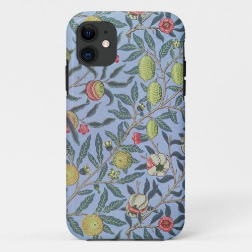 William Morris Fruit Pomegranate Blue Ornament iPhone 11 Case