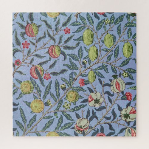 William Morris Fruit Pomegranate Blue Ornament Jigsaw Puzzle