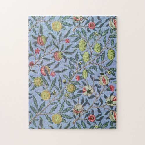 William Morris Fruit Pomegranate Blue Ornament Jigsaw Puzzle