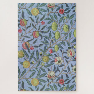 William Morris Fruit Pomegranate Blue Ornament Jigsaw Puzzle