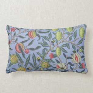 William Morris Fruit Pomegranate Blue Ornament Lumbar Pillow