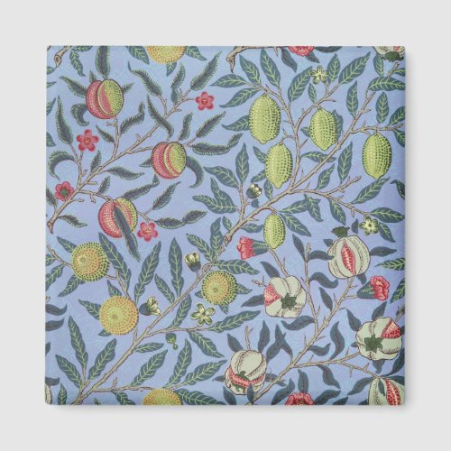 William Morris Fruit Pomegranate Blue Ornament Magnet