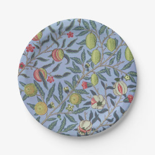 William Morris Fruit Pomegranate Blue Ornament Paper Plates