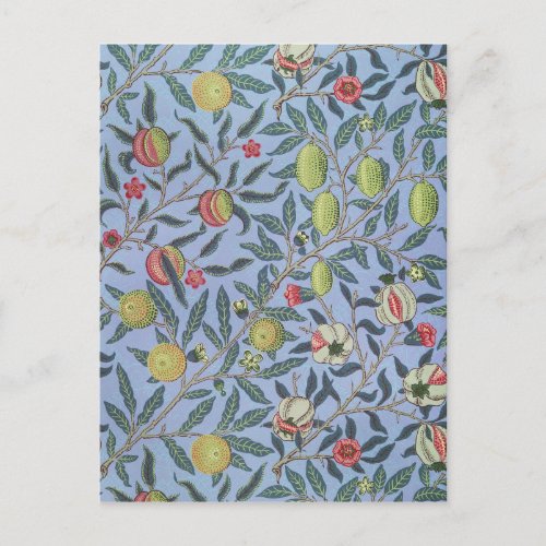 William Morris Fruit Pomegranate Blue Ornament Postcard