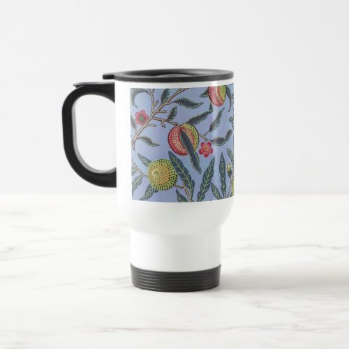 William Morris Fruit Pomegranate Blue Ornament Travel Mug