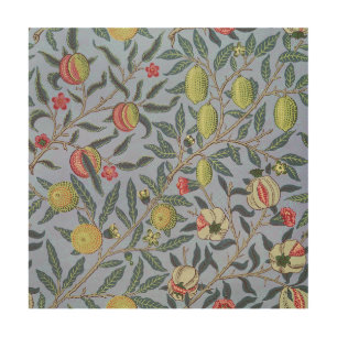 William Morris Fruit Pomegranate Blue Ornament Wood Wall Art