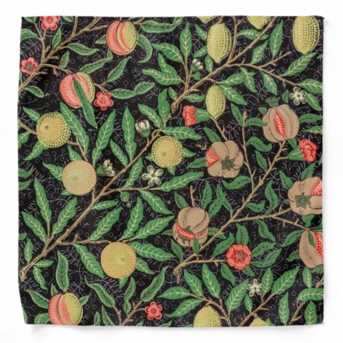 William Morris Fruit Pomegranate Floral Pattern Bandana