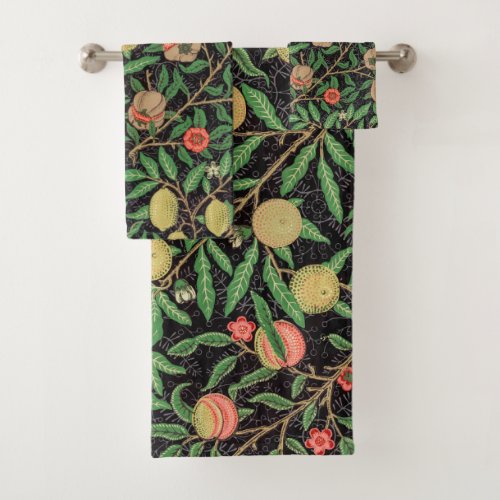 William Morris Fruit Pomegranate Floral Pattern Bath Towel Set